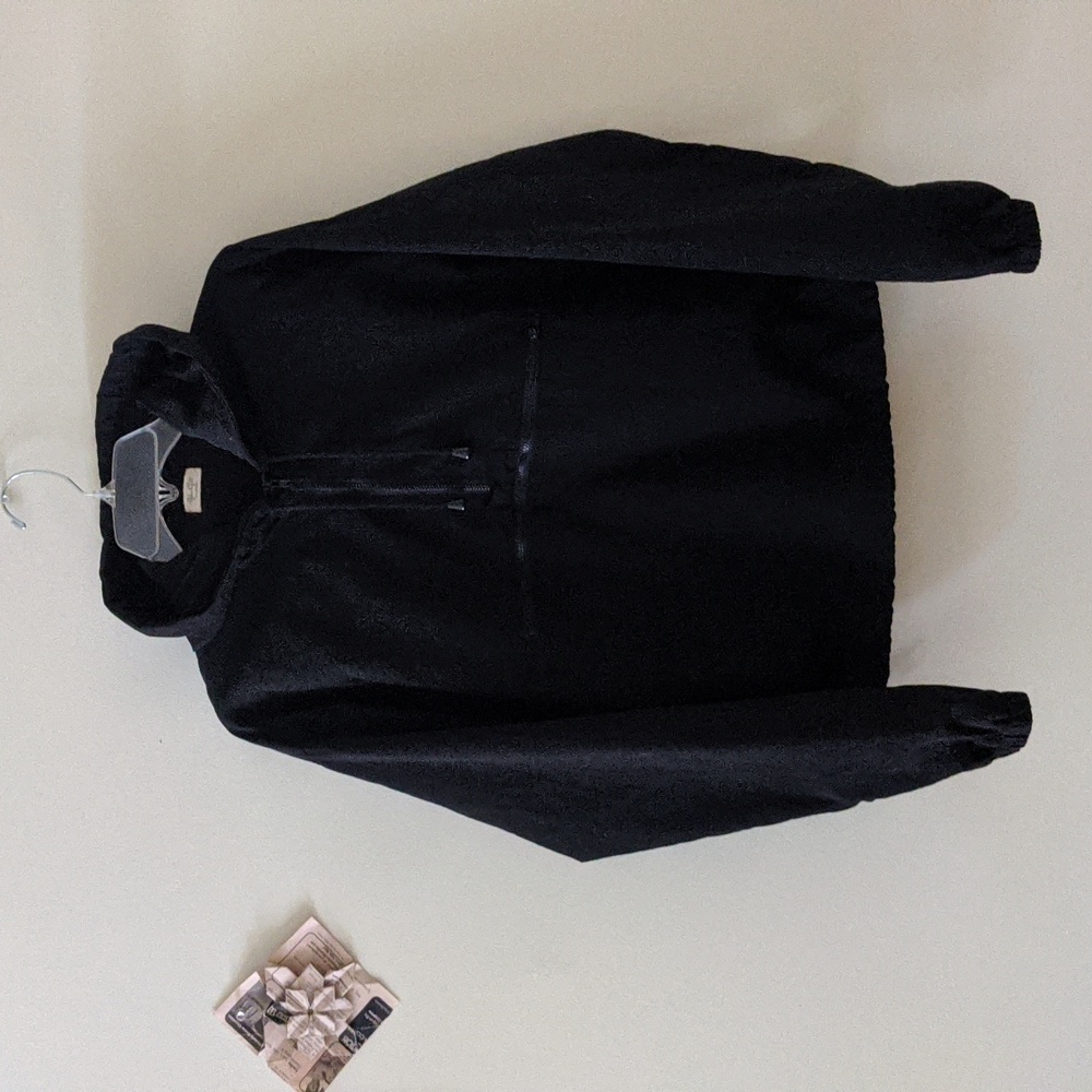 Brandy Melville John Galt Black Nylon Hoodie Size S